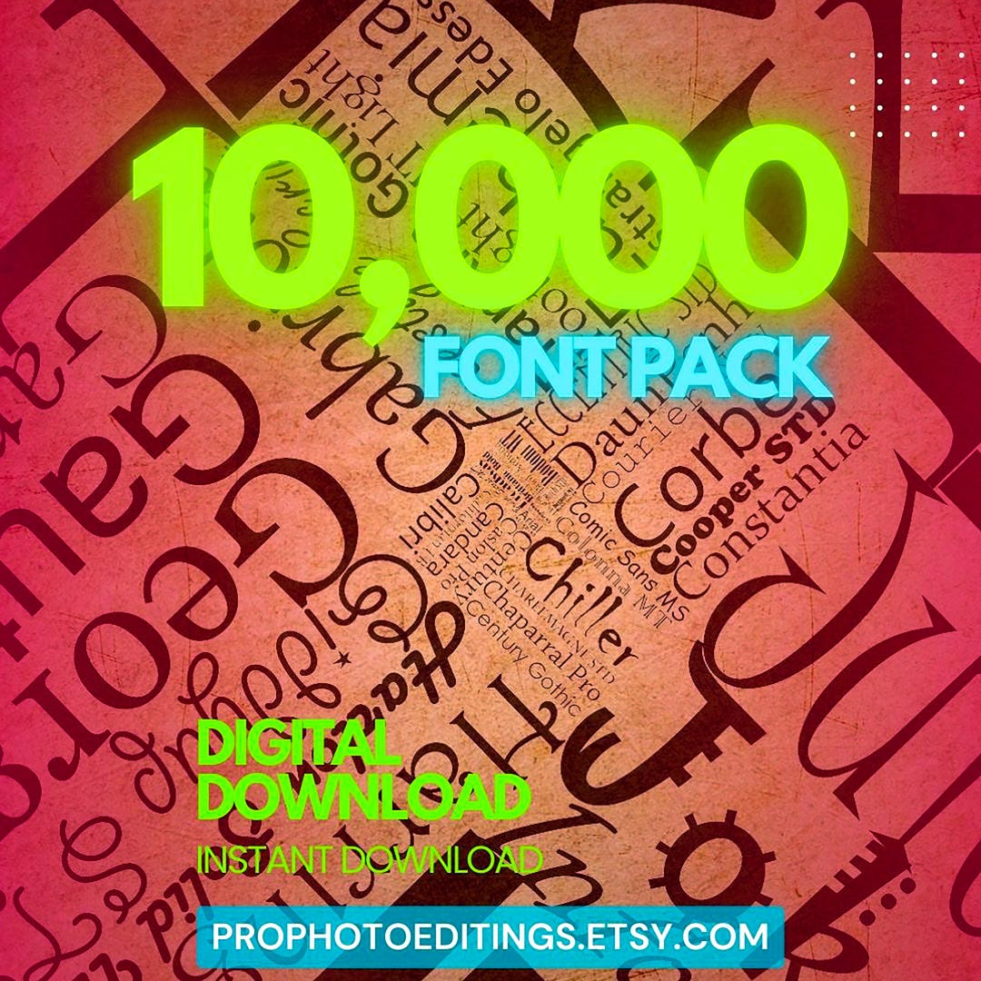 10000+ Wedding & Cricut Fonts Bundle: Calligraphy, Script (digital ...