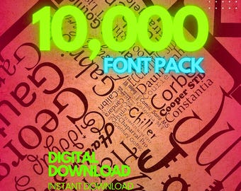 10000+ Wedding & Cricut Fonts Bundle: Calligraphy, Script (Digital Download)