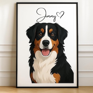 Custom Pet Portrait in Oil Painting Style, PRINTABLE Pet Memorial Gift, Digital Watercolor Painting Wall Art from Photo, Dog Lover Gift