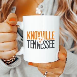 Knoxville Tennessee Coffee Mug University of Tennessee Volunteers Fan Souvenir Cup Bold Font Gift for Student Alumni Traveler State Pride