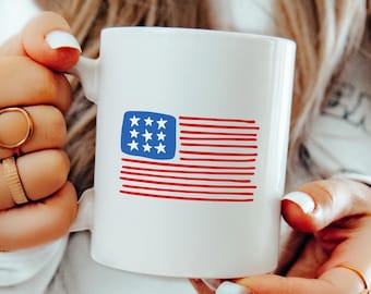 USA Flag Coffee Mug | Patriotic American Design, Gift