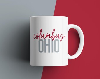 Taza de cerámica de Columbus, Ohio: recuerdo para aficionados al deporte
