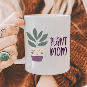 Tazza da caffè in ceramica con scritta &quot;Mamma delle piante&quot;, regalo per giardiniere, amante delle piante da interno, tazza botanica &quot;Pollice verde&quot; per donne, tazza per genitori di piante