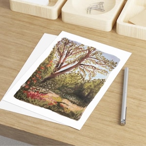 Postkarte, Garten Öl Pastell Druck, künstlerisches Briefpapier, Geschenk für Naturliebhaber, Botanische Illustration, Blumen Grußkarten