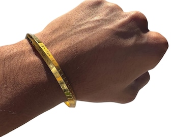Sikh Kara Vergoldete Khanda Laser Gravur Armband Kada Singh Kaur Khalsa Kakaar Punjabi Sikhismus One Edge Collar Bangle Karra Design DD61