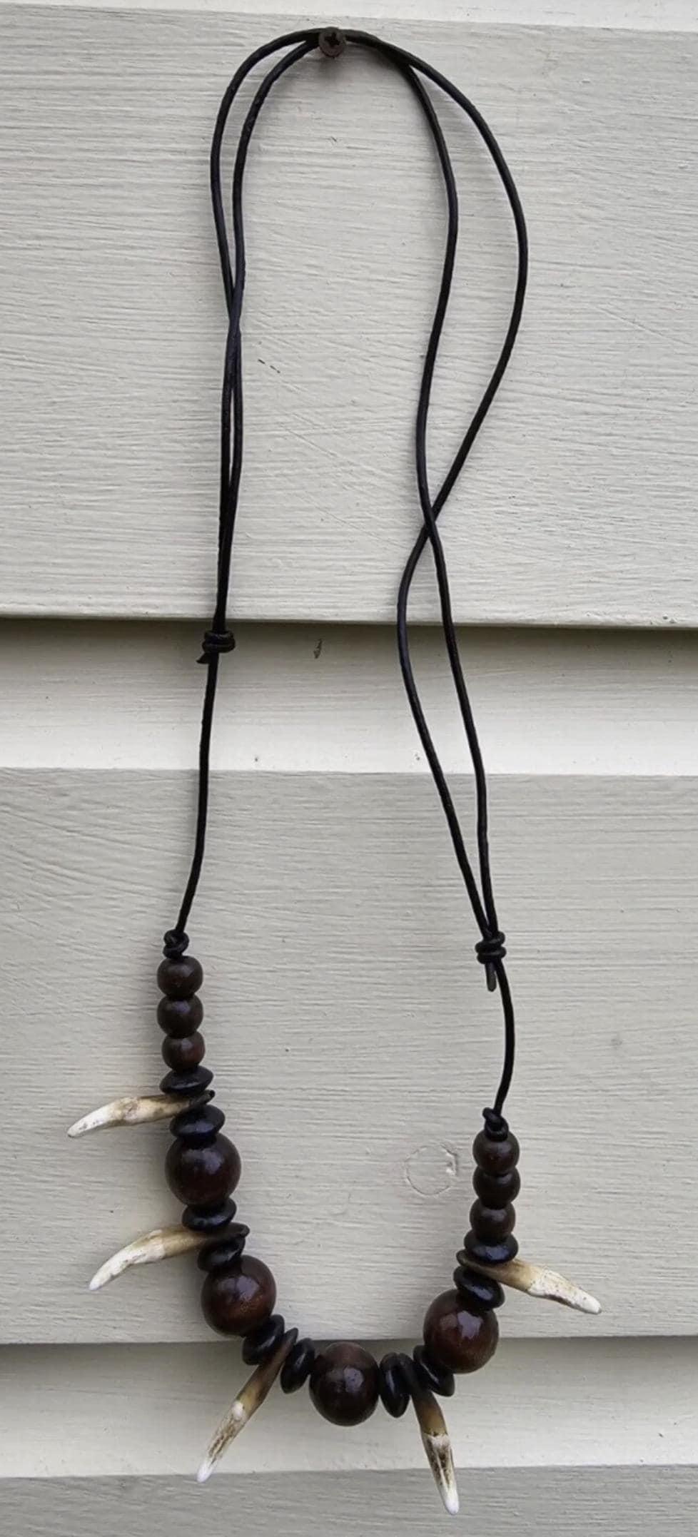 Ciondolo Dente Di Lupo Autentico, Collana Protezione, Witcher Style, AAAB