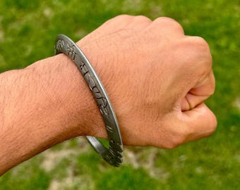 Sarbloh Chakri Kara Sri Akaal Ji Sahai Tooth Kada Sikh Nihang Singh Bangle i40