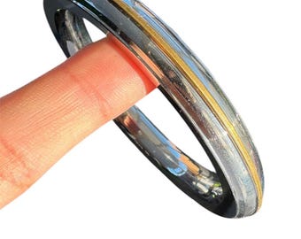 Pulsera gruesa de acero inoxidable Sikh Kara, latón liso Kada Singh Kaur Khalsa Kakaar Punjabi Sikhism Bangle Karra One Edge DD54