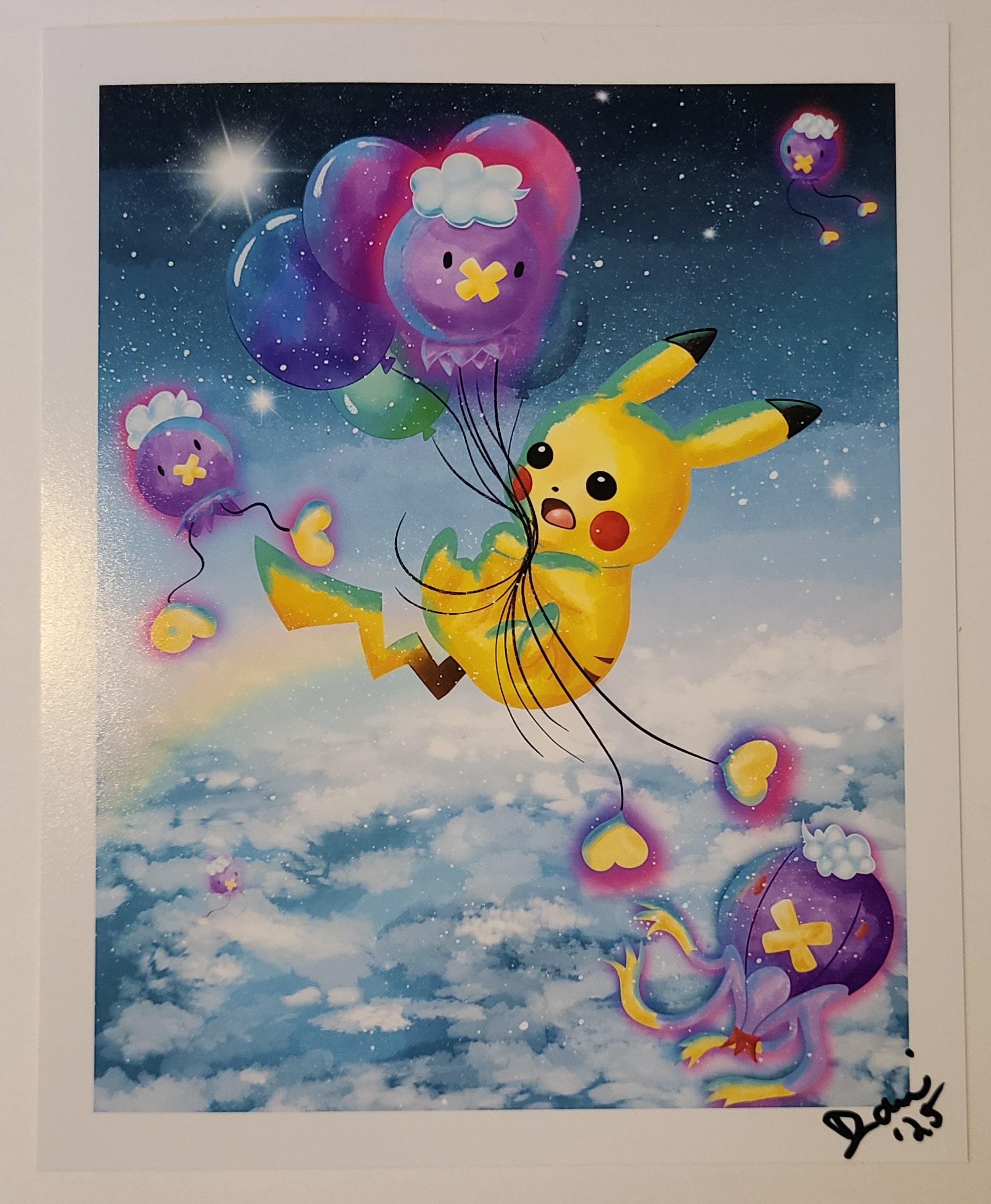 Pikachu Art Print | Handmade Pokemon Digital Watercolor Art | 3