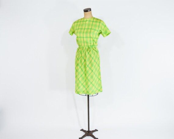 lime green plaid dress 100% Cotton Forest Green Plaid Mini Dress - All Dresses