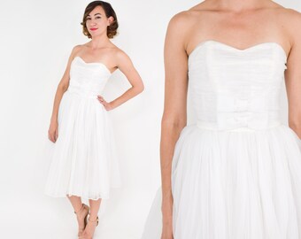 Vestido de novia de tul blanco con forma de cupcake de los años 50, talla XXS