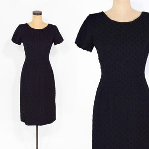 1950s Black Soutache Lace Dress, Small