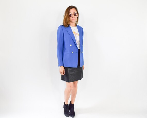 1990s Blue Blazer Jacket Small - image 1