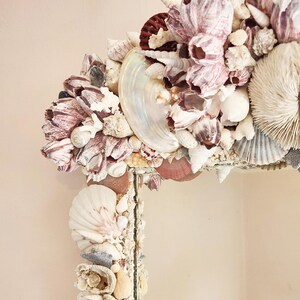 Sea shell and barnacle, coral, mother of pearl mirror.  hand made in Connecticut