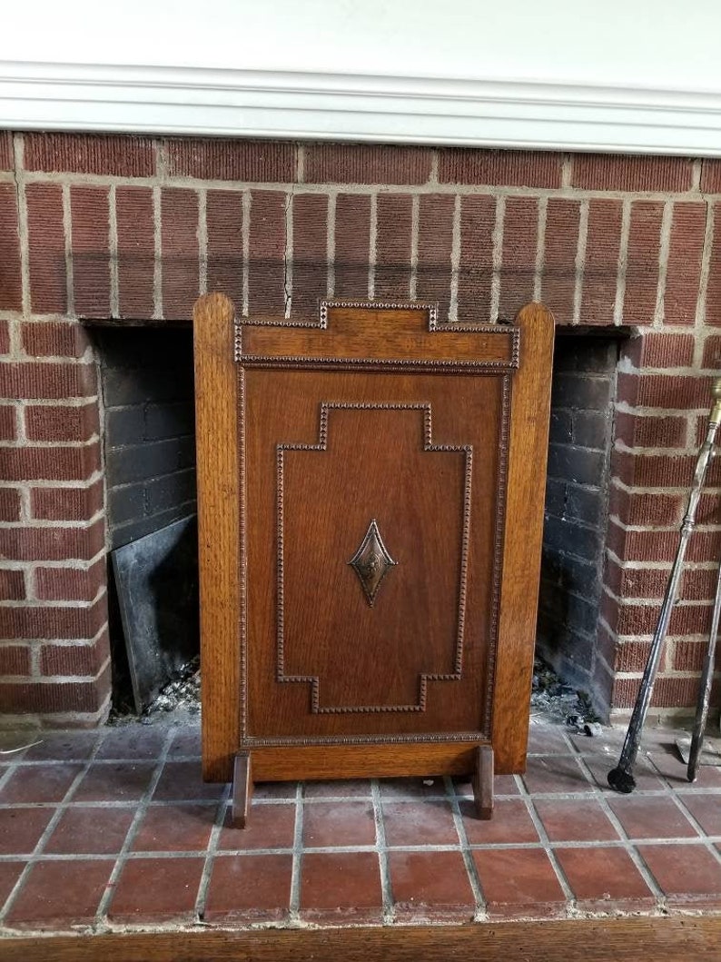Decorative Fireplace Screen Solid Oak Screen Victorian Etsy