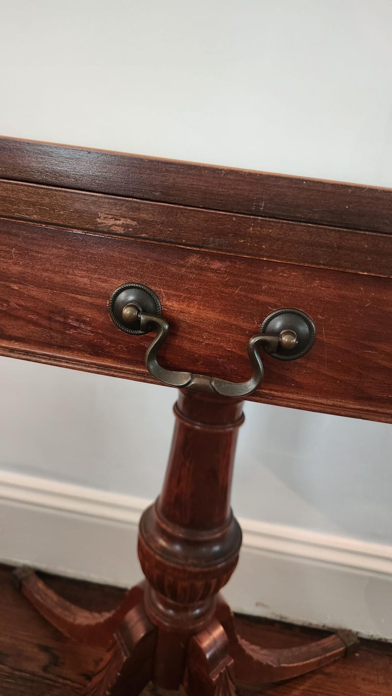 Table Backplate Antique Mahogany Entrance Table Convertible Game Table With Drawer ...