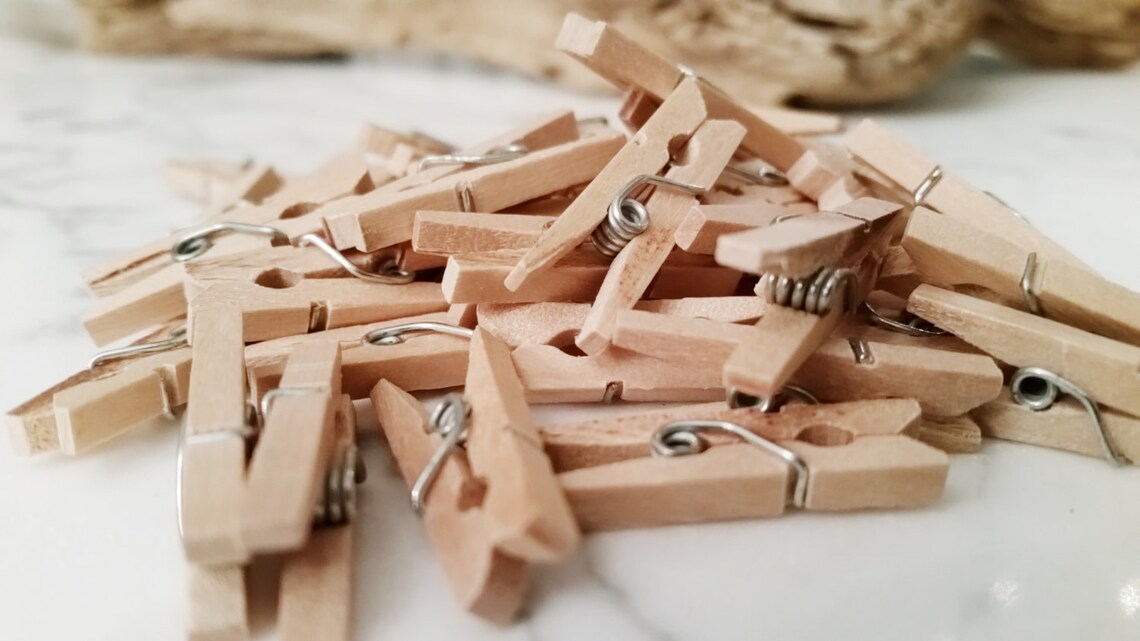 Mini Clothes Pins Wooden Clothespins Place Card Holders Etsy