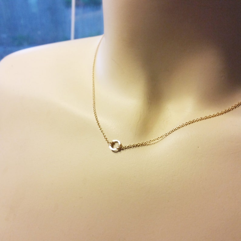 Minimalist Silver & Gold Necklace / Petite Necklace / Gift for Her image 3