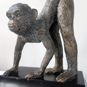 Vintage Monkey Table Lamp, Figural Primate Lamp, Sculptural Animal Lighting, Hollywood Regency Eclectic Decor, Safari Style Accent Lamp