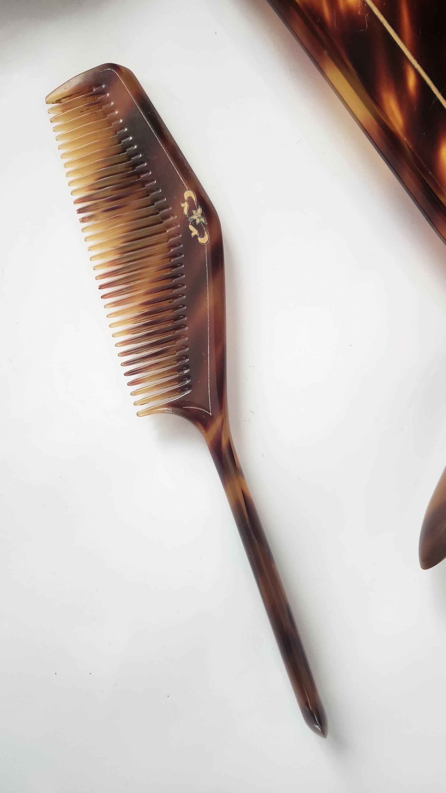 Pyralin Design Art Deco Pyralin Tortoiseshell Vanity Set, La Belle Dressing Set - Etsy