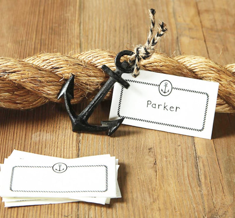 Black Cast Iron Anchor Nautical Wedding Place card Holder ...