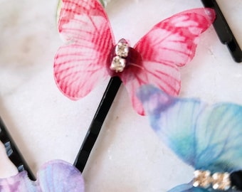 Forcine per capelli a farfalla, accessori per capelli da sposa, forcina per capelli a farfalla e forcina per capelli, sposa boho, forcine per capelli da ballo, accessori per capelli da damigella d'onore