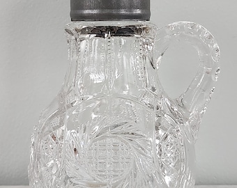 Vintage Antique Syrup Pitcher, Cut Glassware, Free shipping