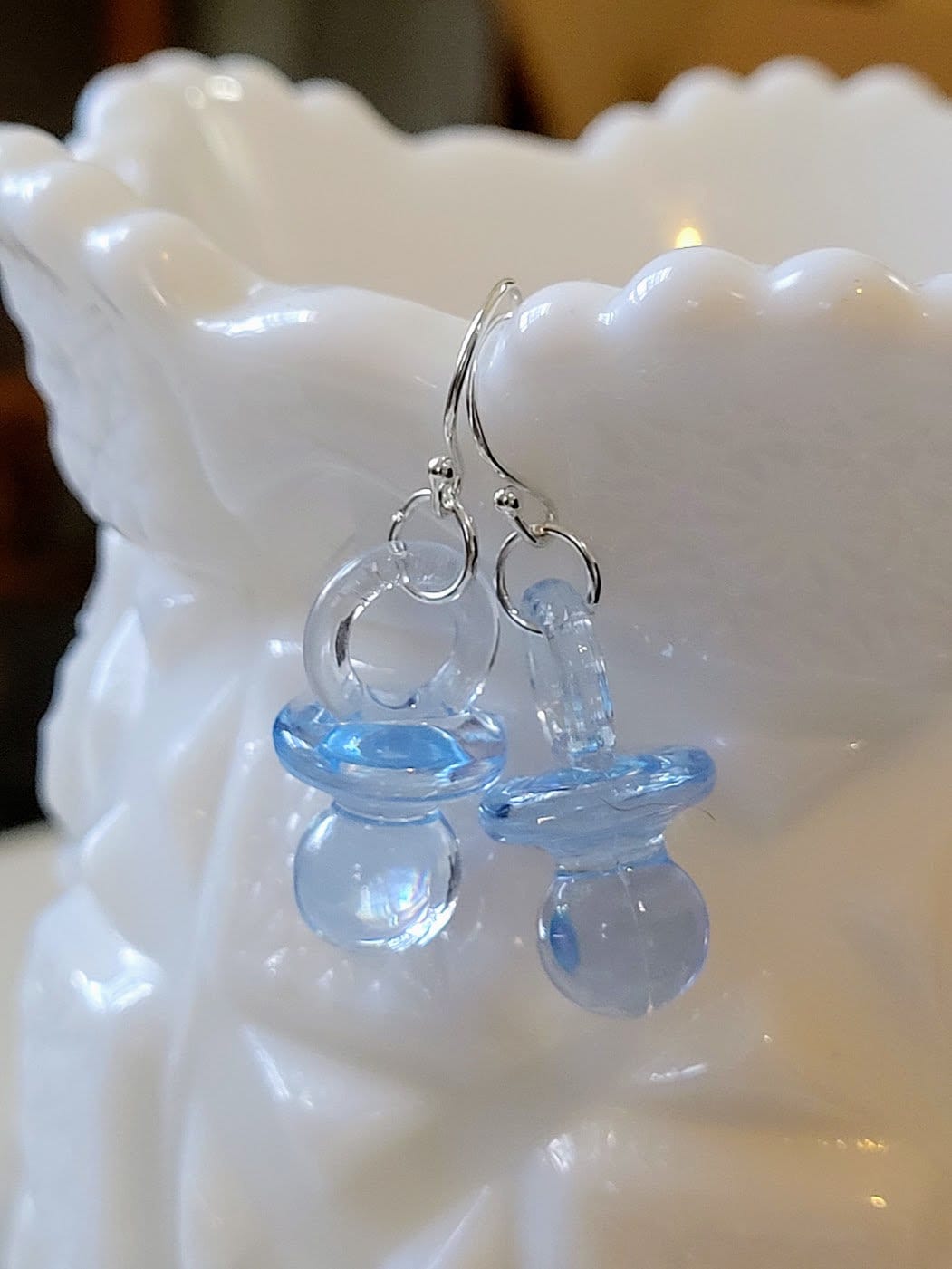 Earrings 'Blue pacifier' Earrings 'Pink pacifier', Baby Shower Pacifier Earrings, It's a Boy Earrings It's a Girl Earrings, Baby Shower Game
