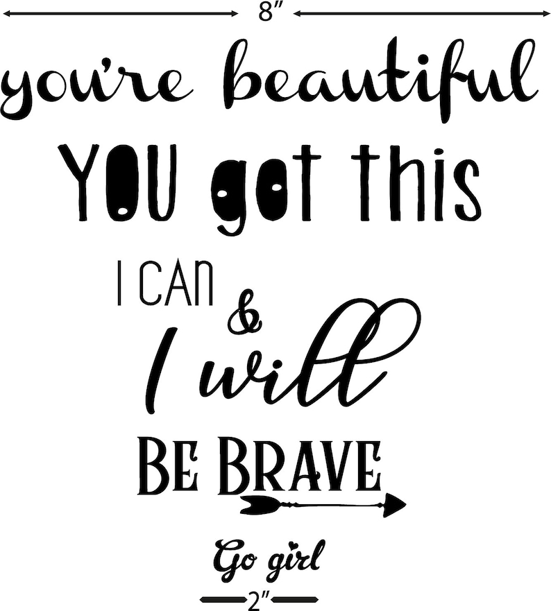 Inspirational Quotes Wall Decals Stickers Set of 5 | Etsy