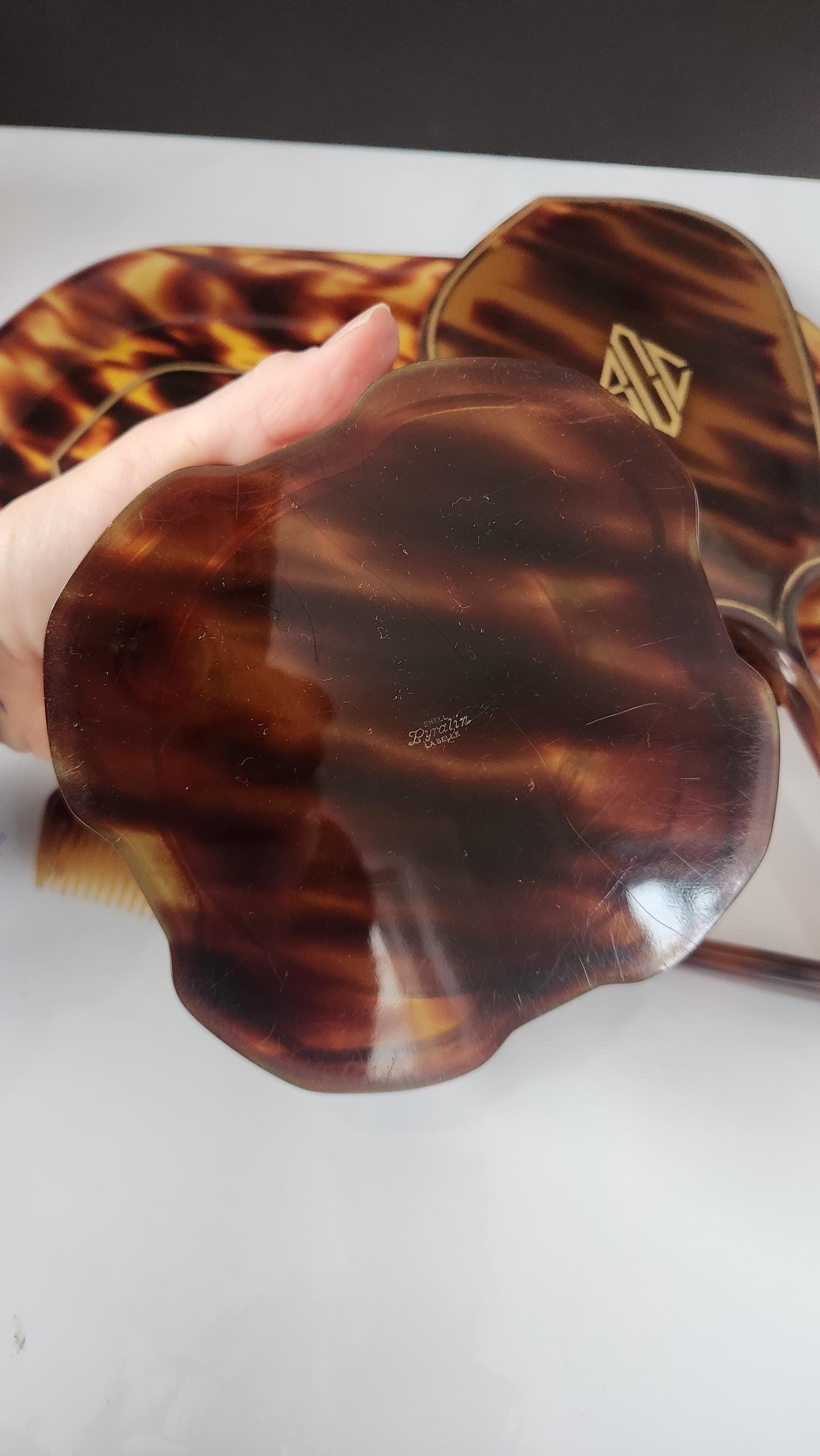 Pyralin Design Art Deco Pyralin Tortoiseshell Vanity Set, La Belle Dressing Set - Etsy