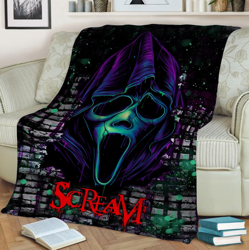 Scream Ghostface Fleece Blanket, Halloween Horror Movie Character