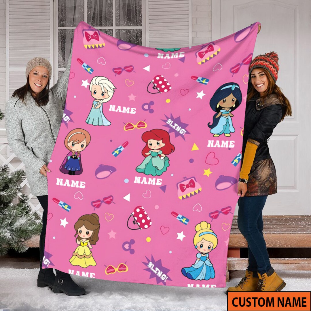 Personalized Princess Baby Blanket Disney Princess Fleece Etsy