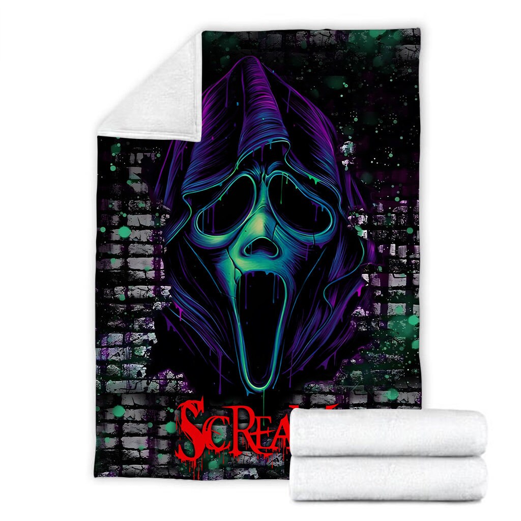Scream Ghostface Fleece Blanket, Halloween Horror Movie Character