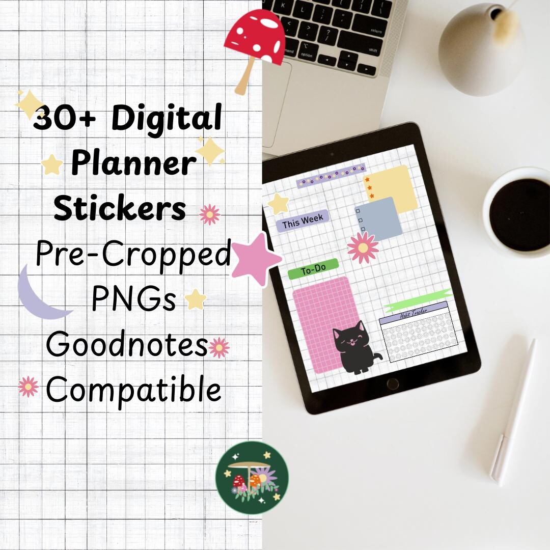 30+ Digital Planner Sticker Pack | Goodnotes Compatible | Pre-cropped ...