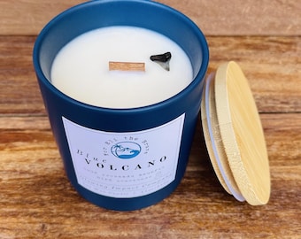 Tropical Volcano Scented Soy Candle: Hand-Poured, Wooden Wick, DIPG/Pediatric Cancer Awareness