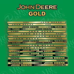 Gold John Deere Decal: 1020, 1030, 1040, 1120, 1130, 1140, 1745F, 1845F, 1950, 1950N