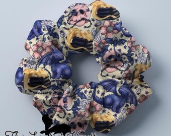 Scrunchie: Floral Dragons