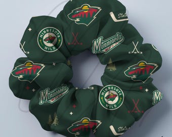 Wild Hockey scrunchie dark green