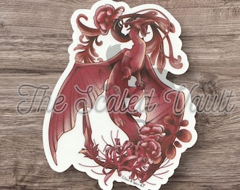 Red Dragon Sticker 3”, laminated white