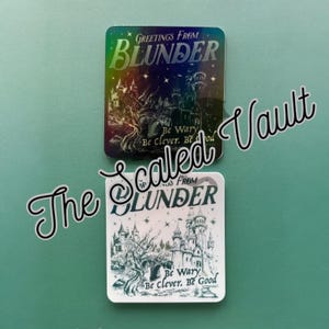 Blunder holographic sticker, two color options
