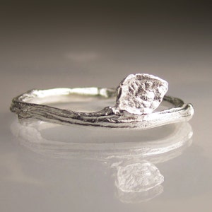 Twig Ring in Sterling Silver, Oxidized or Polished, Wedding Band image 2