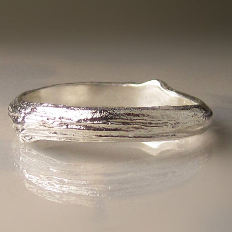 Men's Branch Ring in Sterling Silver, Sterling Silver Men's Wedding Band image 2