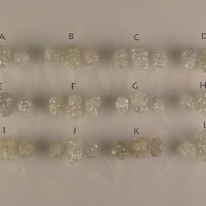Silver or White Raw Diamond Engagement Ring Three Stone Diamond Ring Custom Recycled Palladium Sterling image 5