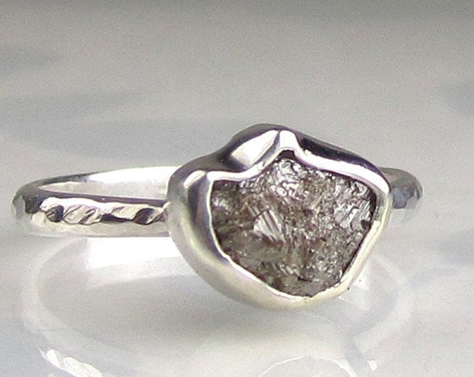 Rough Diamond Engagement Ring Etsy