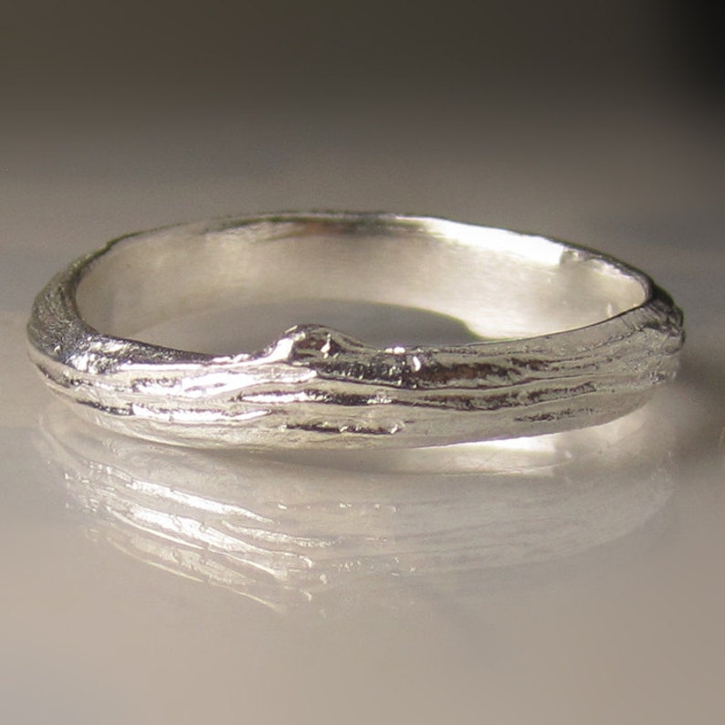 Men's Branch Ring in Sterling Silver, Sterling Silver Men's Wedding Band image 4
