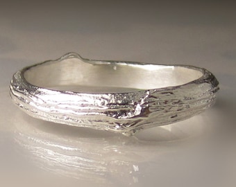 Men's Branch Ring in Sterling Silver, Sterling Silver Men's Wedding Band