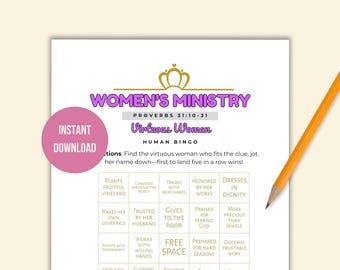 Proverbs 31 Woman Mix and Mingle Bingo for Womens Ministry & Sisters in Christ