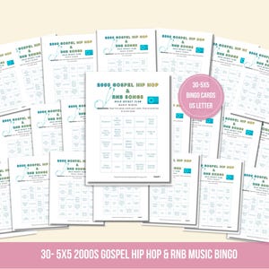 2000s Nostalgia Gospel Hip Hop & RnB Music Bingo Game | Church Bingo Night Fun