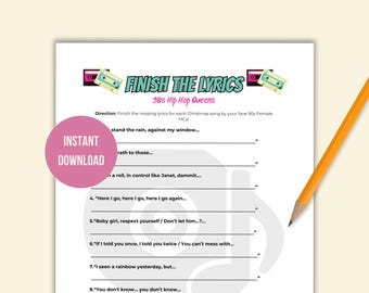 90s Female Hip Hop Trivia Game -Famous Women Quiz