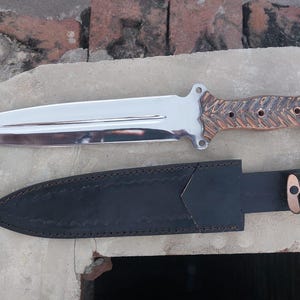 Handmade Bowie Knife Steel made full Tang knife Black Micarta Handle Camping knife gift for birthday of husband and Groomsmen gift for him